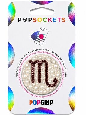 Luxe Crystal & Pearls Scorpio ♏️ Theme Diamonds PopSocket Phone Holder Grip New
